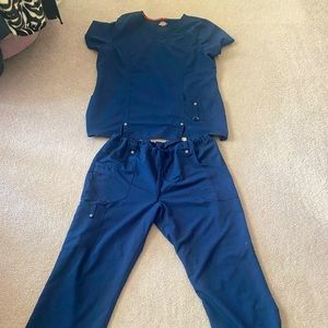 DICKIES XTRA STRETCH WOMENS SCRUBS NAVY SZ XL SET